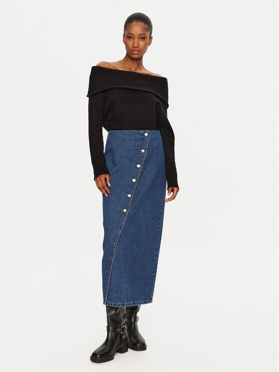 Vila Vila Jeans suknja Sym 14099725 Plava Regular Fit