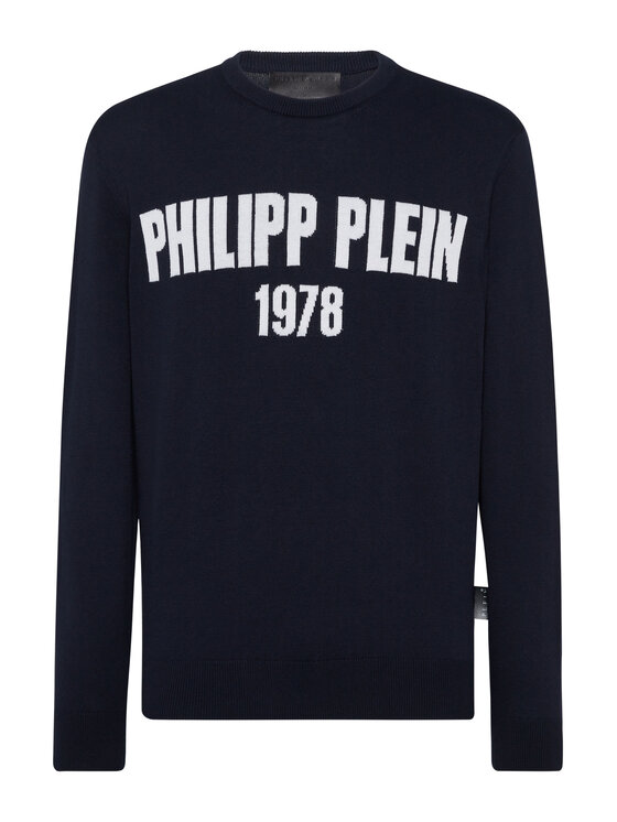 PHILIPP PLEIN PHILIPP PLEIN Longsleeve 22873 Granatowy Regular Fit