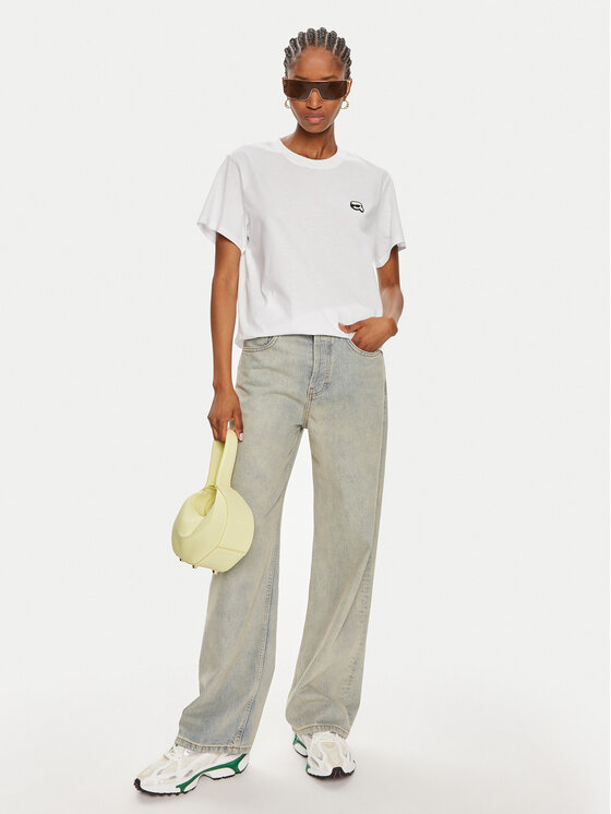 KARL LAGERFELD KARL LAGERFELD Marškinėliai Ikonik 2.0 245W1712 Balta Regular Fit