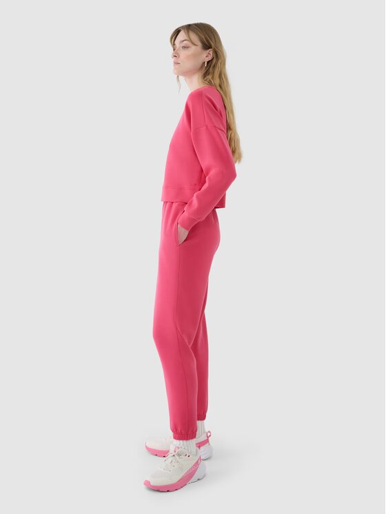 4F 4F Παντελόνι φόρμας 4FWSS25TTROF1010-54S Ροζ Regular Fit