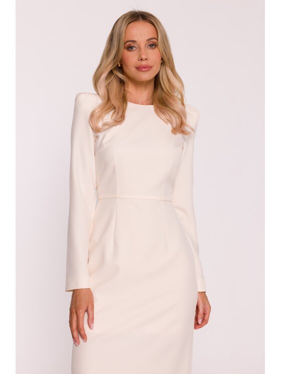 Stylove Stylove Sukienka wieczorowa S412 Beżowy A-Line Fit