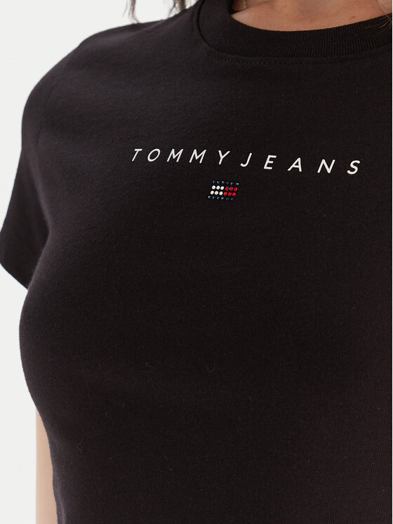 Tommy Jeans Tommy Jeans T-Shirt Bling Linear DW0DW21550 Černá Slim Fit