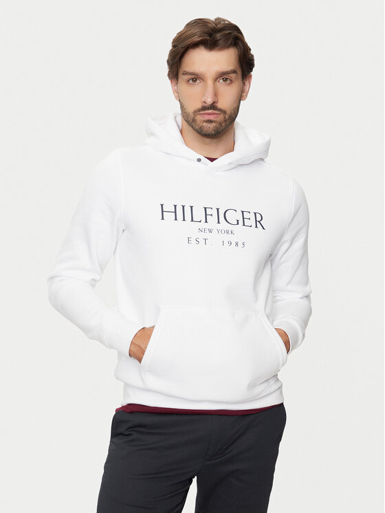 Tommy Hilfiger Džemperis ar kapuci MW0MW35523 Balts Regular Fit