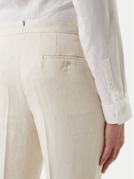 BOSS BOSS Spodnie materiałowe H-Perino 50563231 Beżowy Relaxed Fit