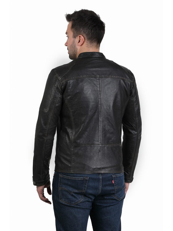 David Ryan David Ryan Kurtka skórzana DRIVER Czarny Regular Fit