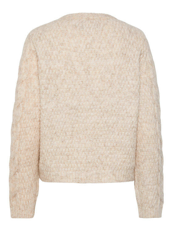 Pieces Pieces Пуловер 17140372 Бежов Regular Fit