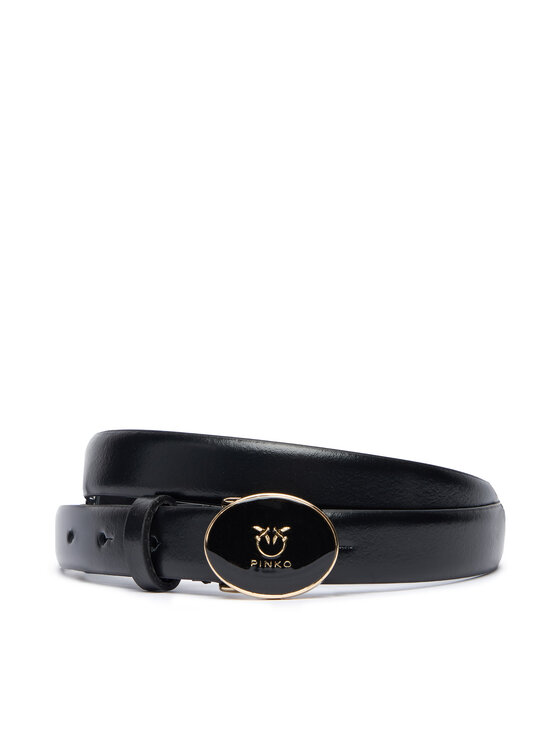 PINKO PINKO Pásek Round Enamel H2 Belt 20252 PLT01 105466.A2QL Černá