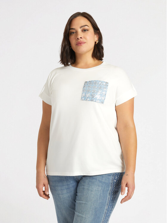 Fiorella Rubino Fiorella Rubino T-shirt G253L008059N011 Bianco Regular Fit