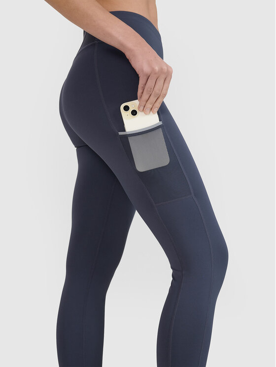 4F 4F Legginsy BLAST Szary ciemny Slim Fit