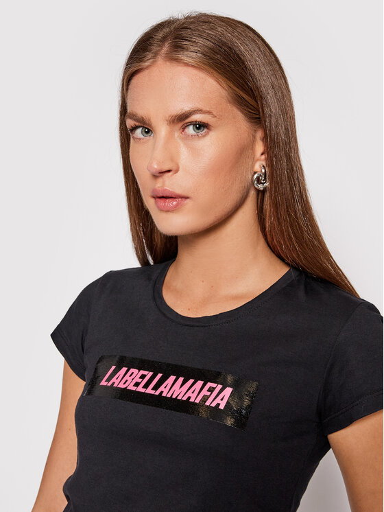 LaBellaMafia LaBellaMafia T-Shirt 21702 Czarny Regular Fit