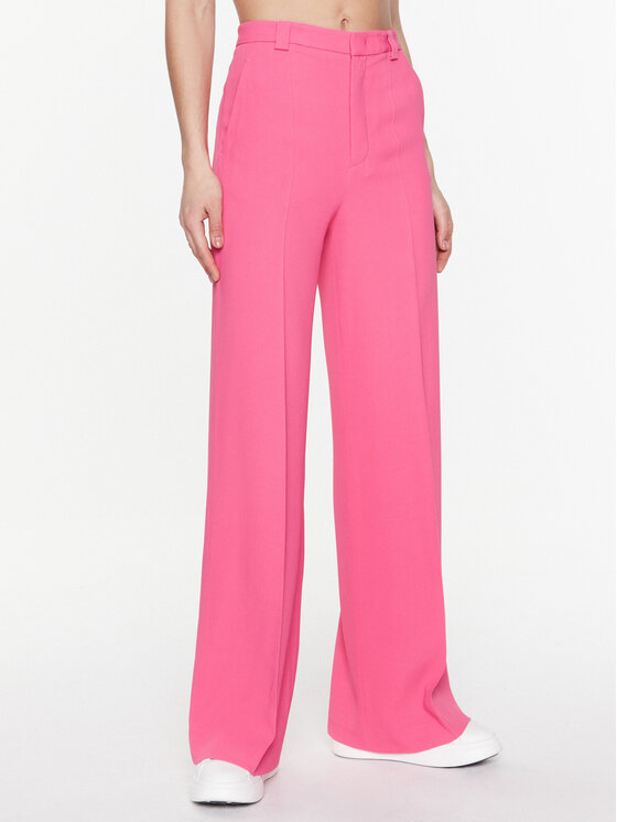 Red Valentino Red Valentino Kalhoty z materiálu 2R3RBG002EU Růžová Relaxed Fit