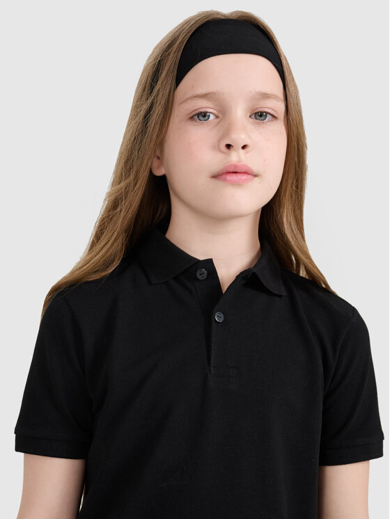 4F 4F Polo BASIC+ Czarny Regular Fit