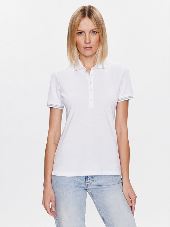 Geox Geox Polo marškinėliai Piquet W3510A-T2649 F1492 Balta Regular Fit