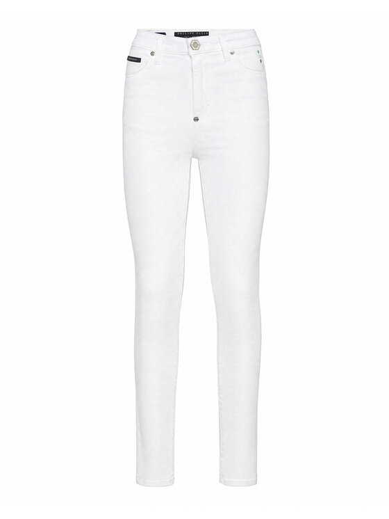 PHILIPP PLEIN PHILIPP PLEIN Džegínsy 31776 Biela Jegging Fit