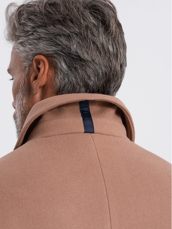 Ombre Ombre Kabát OM-COWC-0106 Hnědá Regular Fit