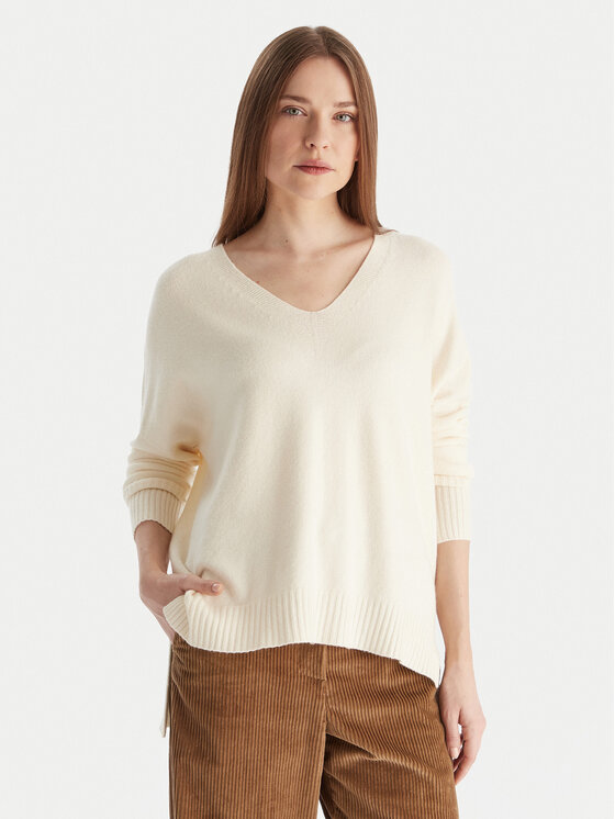 Kontatto Sweter 3M0842C Écru Relaxed Fit