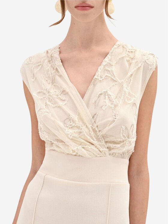 Rinascimento Rinascimento Φόρεμα βραδινό Tubino con corpino ricamato Μπεζ Regular Fit