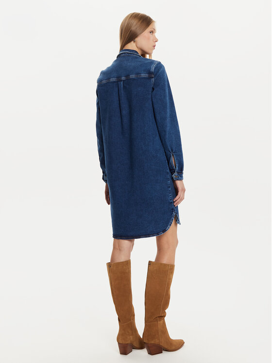 Mustang Mustang Vestito di jeans Aloha Henley 1015584 Blu Regular Fit