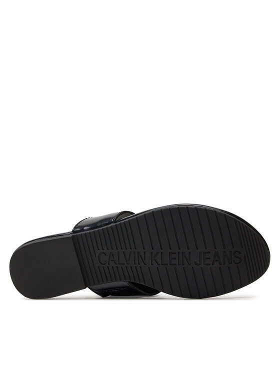 Calvin Klein Jeans Calvin Klein Jeans Zehentrenner Flat Sandal Slide Toepost Mg Met YW0YW01342 Schwarz