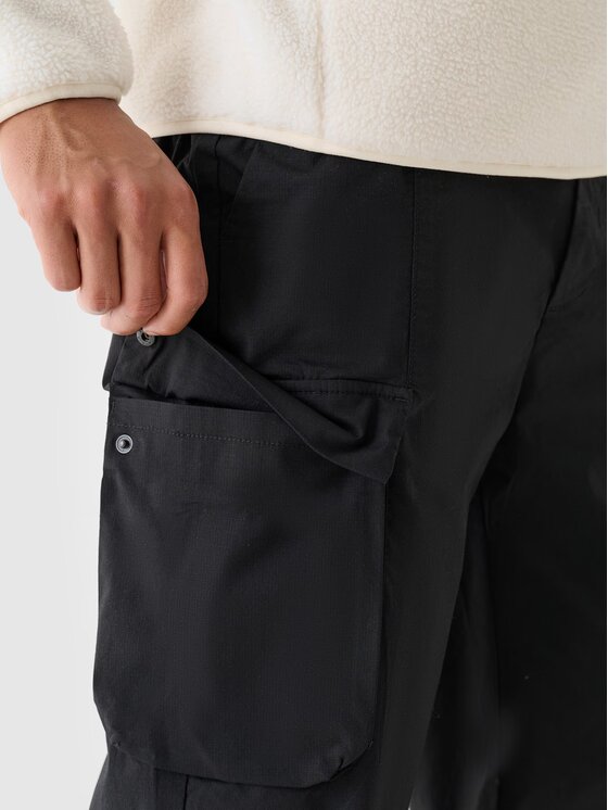 4F 4F Pantaloni di tessuto 4FRAW24TTROM1167-20S Nero Regular Fit