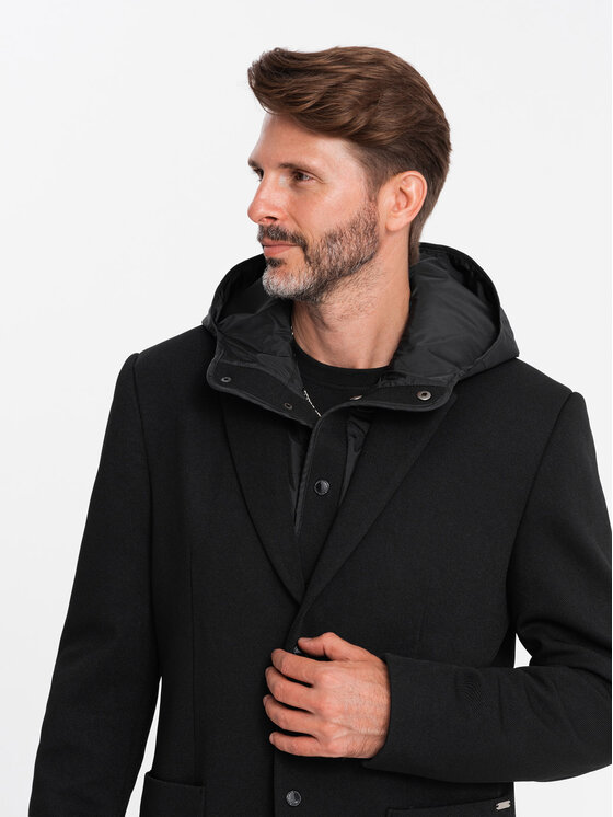 Ombre Ombre Garnitur OM-BLZB-0133 Czarny Regular Fit