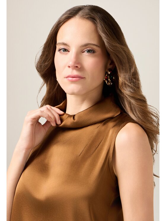 Oltre Oltre Blusa 2092R003187N022 Marrone Regular Fit