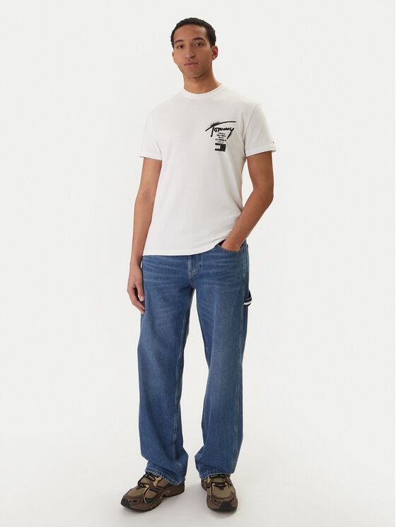 Tommy Jeans Tommy Jeans Póló DM0DM22553 Fehér Regular Fit