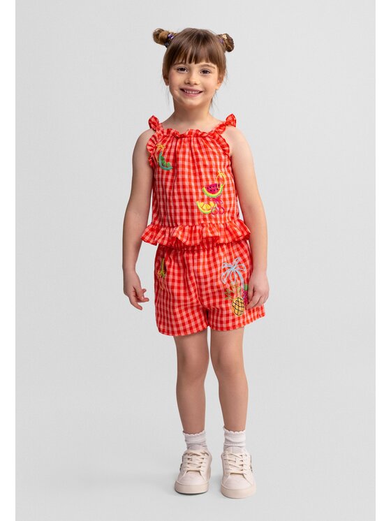 minoti minoti Komplet top i spodenki 30SET103 Pomarańczowy Regular Fit