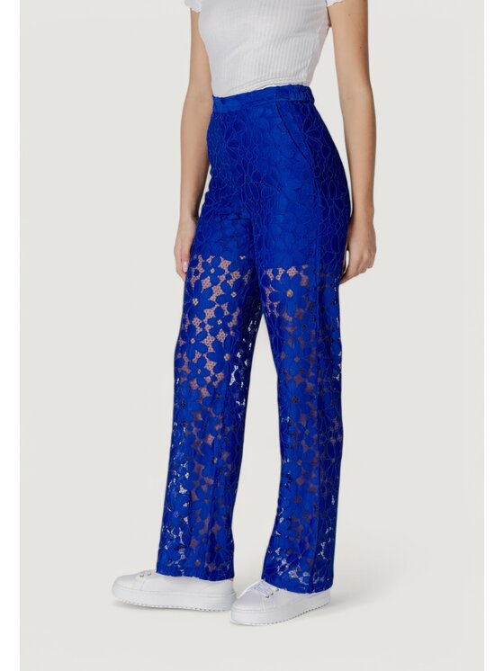 Desigual Desigual Παντελόνι Palazzo PANT_LACELONG Μπλε Long Fit