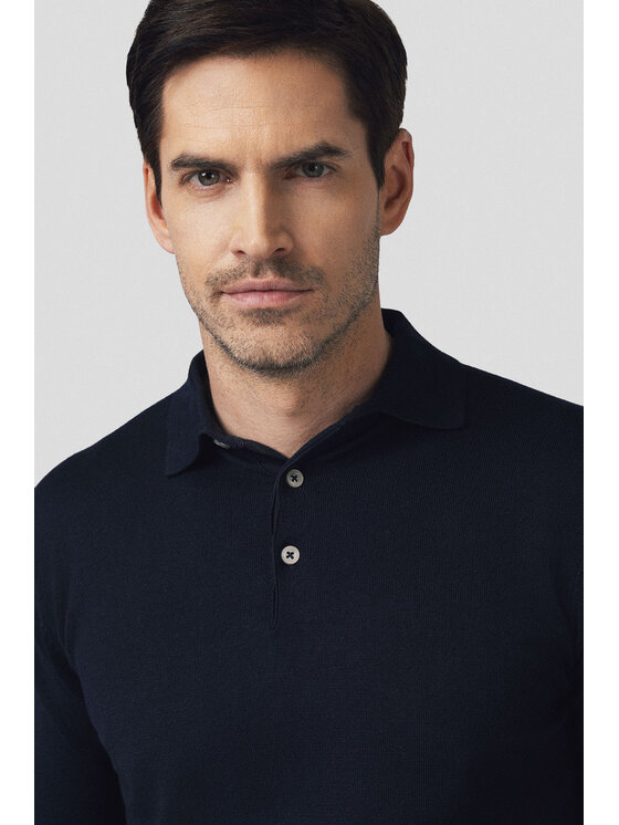 Lancerto Lancerto Sweter Jorge SW073125000004 Granatowy Regular Fit