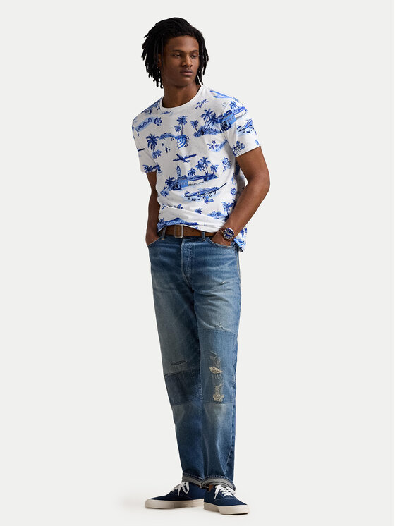 Polo Ralph Lauren Polo Ralph Lauren Majica 710963814001 Modra Custom Slim Fit