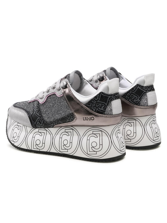 Liu Jo Sneakers Super Maxi Wonder 2 Sneaker Calf Leather Cow Sue White  (01111) | The Little Green Bag