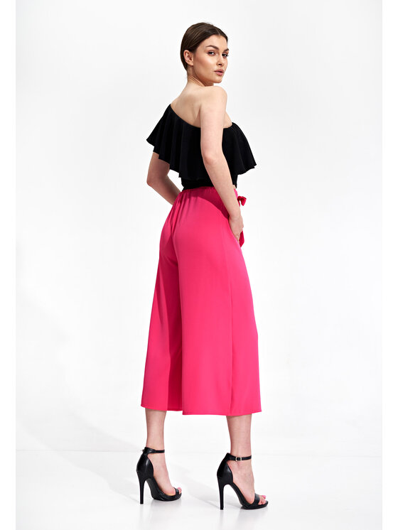 FIGL FIGL Dámské kalhoty M860 Růžová Regular Fit