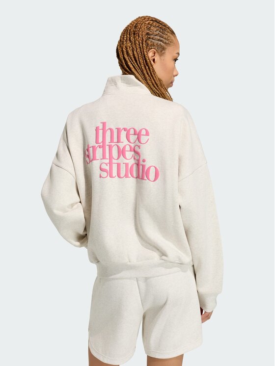 adidas adidas Bluza 3 STRIPES STUDIO Beżowy Loose Fit