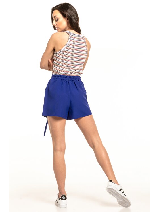 Tessita Tessita Szorty materiałowe T317 Granatowy Straight Fit