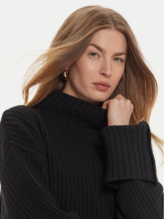 ViCOLO ViCOLO Bluză cu gât 55016S Negru Regular Fit