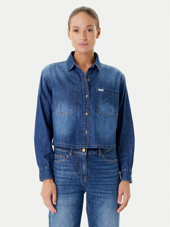Guess Jeans Guess Jeans džínsová košeľa W5YH0D D5M8A Tmavomodrá Regular Fit
