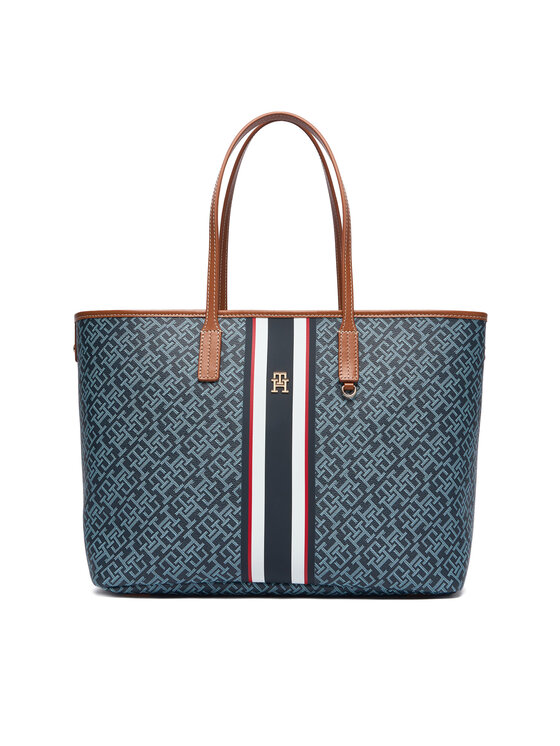 Tommy Hilfiger Tommy Hilfiger Borsetta Th Monoplay Tote Stripe Le AW0AW18390 Blu