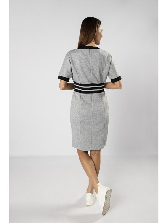 QUIOSQUE QUIOSQUE Každodenné šaty RIBSON DRESS Sivá Regular Fit