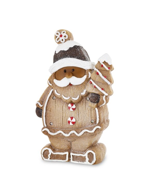 MIAhome MIAhome Figurka świętego Mikołaja LED 41x25x9 cm w czarnej czapce Kolorowy