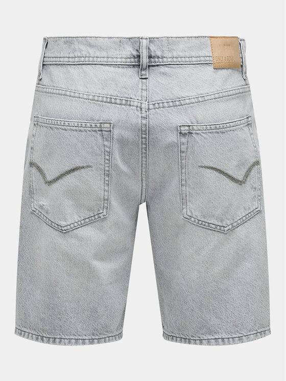 Only & Sons Only & Sons Дънкови шорти Edge 22029639 Сив Straight Fit