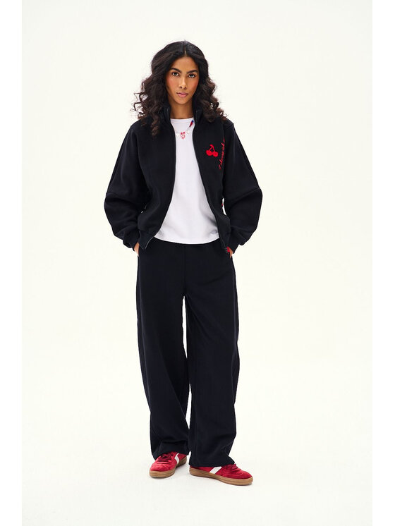 NAOKO NAOKO Bluza Cherry-ish Moments Czarny Oversize