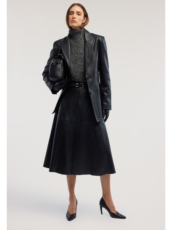 Trussardi Trussardi Spódnica skórzana 1300A000688N033 Czarny A-Line Fit