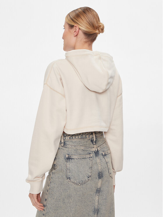 Calvin Klein Jeans Calvin Klein Jeans Суитшърт Hero Monologo Short Hoodie J20J222540 Екрю Regular Fit
