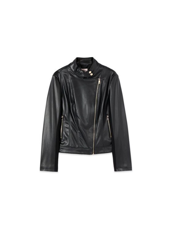 Oltre Oltre Kurtka z imitacji skóry R319R002565N033 Czarny Cropp Fit