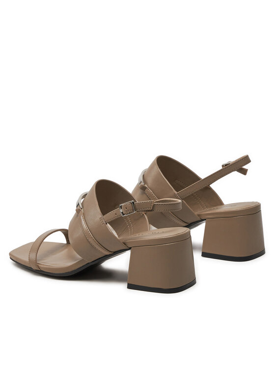 Calvin Klein Calvin Klein Σανδάλια Heel Sandal 45 Met Bar Lth HW0HW02056 Καφέ