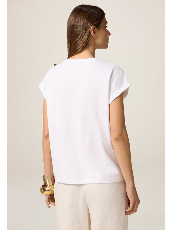 Oltre Oltre T-shirt G306J004038N011 Bianco Regular Fit