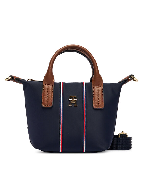 Tommy Hilfiger Tommy Hilfiger Geantă Popette Micro Tote Corp AW0AW18552 Bleumarin