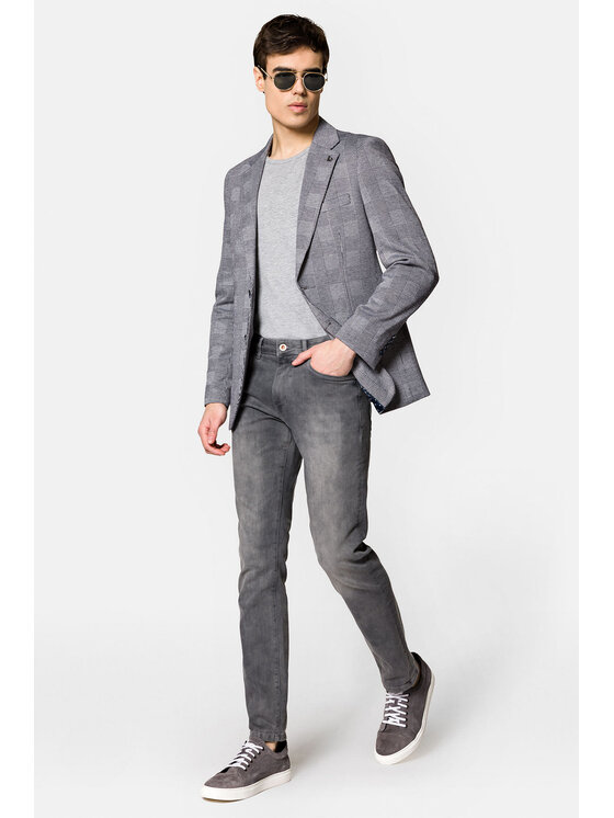 Lancerto Lancerto Marynarka Vicenza MA131123000002 Szary Slim Fit