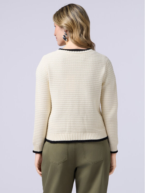 Oltre Oltre Cardigan M073J004799N0S1 Bianco Regular Fit